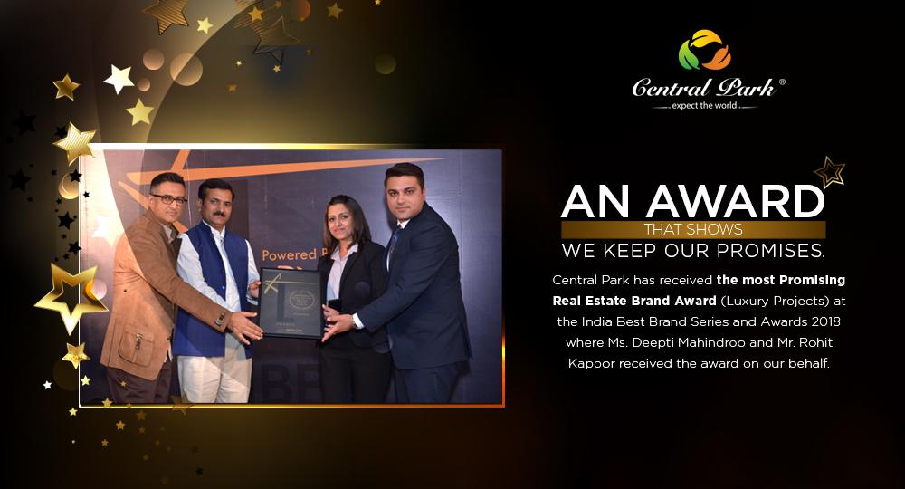 Central Park awarded the most promising Real Estate Brand Award 2018 Update